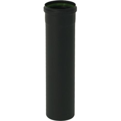 Conduits pellets - email noir mat tuyau 33 cm noir mat D 100 + joint à lèvres, ten, réf. 341339 (1/4)