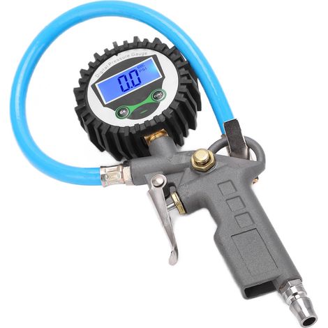 Gonfleur numérique avec manomètre 0-230 PSI, jauge de pression rétroéclairée en alliage de zinc, outil de gonflage pour compresseur d'air. (1/5)