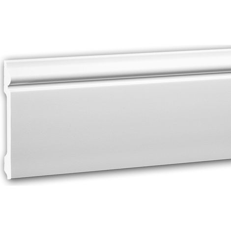 Profhome Decor – Plinthe décorative Néo-Classicisme blanc 200 cm – Haute résistance aux chocs – Peinture sans apprêt – Pour intérieurs et extérieurs