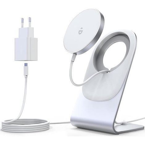 Base di ricarica wireless rapida magnetica PD da 20 W con cavo USB-C da 1,5 m, compatibile con MagSafe, adatta per iPhone serie 17/16/15/14/13/12 (1/5)