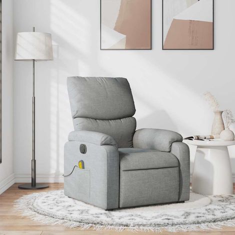 Massagesessel Hellgrau Stoff
