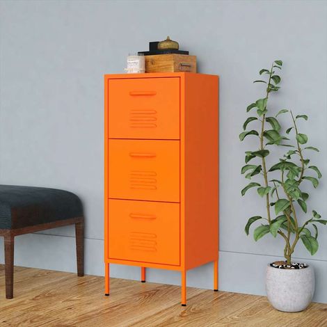 vidaXL Storage Cabinet Orange 42,5x35x101,5 cm Steel