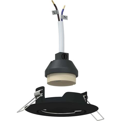 Spotlights avec des projecteurs 6 pcs Noir 9 x 9 cm Métal CFW597654 (1/5)