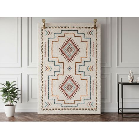 BOBOCHIC - Tapis poils longs MIRA motif berbère 200x290 (1/5)