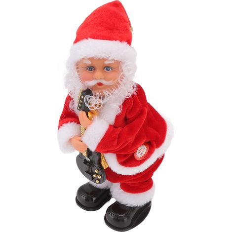Poupée de Noël électrique musicale dansante, vieil homme aux hanches déhanchées, décoration, cadeau, guitare