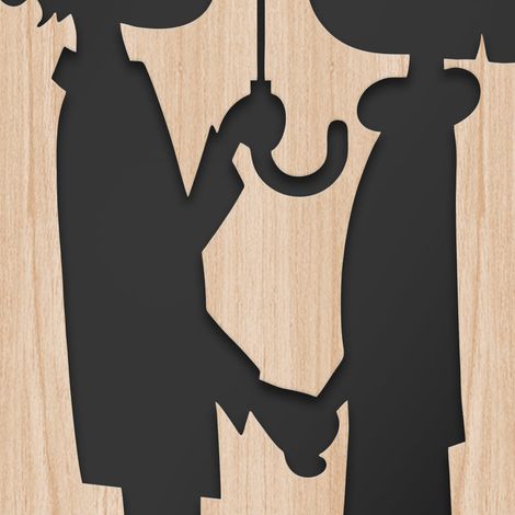 RAIN - Quadro arredo LASERCUT composito Legno e PVC - Misura: 50x100 cm (1/4)