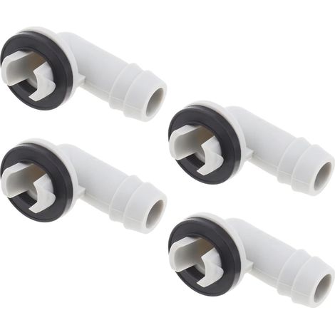 4pcs 15mm Buse de Sortie d'eau de Climatisation Joint de Tuyau de Drainage de Climatisation Joint Coudé avec Anneau en Caoutchouc Compatible avec (1/5)
