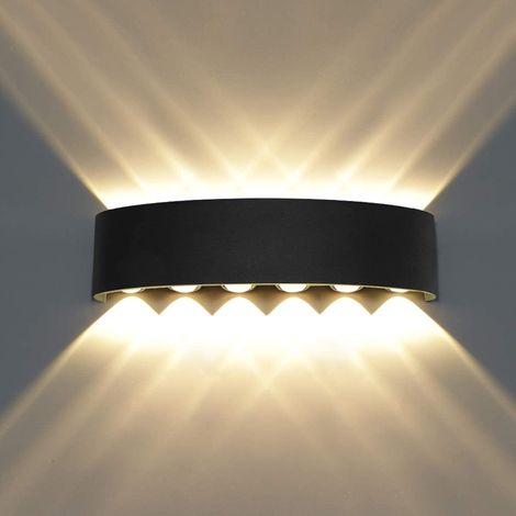 MINKUROW Moderna Lampada Da Parete A Led Impermeabile Applique Da Parete In Alluminio Led Wall Washer Indoor Outdoor Per Bagno Camera Da Letto Corridoio Soggiorno Portico Scala, 12w Bianco Caldo (1/5)