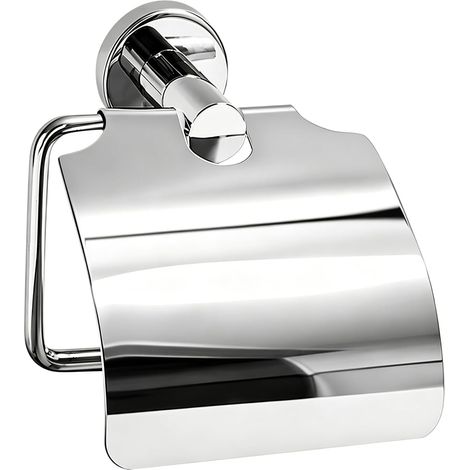 Porta carta igienica con coperchio antipolvere per il bagno, in acciaio inossidabile (1/5)