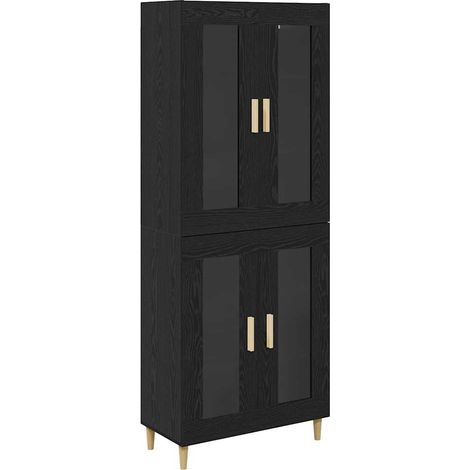 Maison Exclusive - Aparador alto Roble Negro 69,5 x 34 x 180 cm