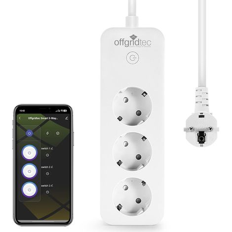 multiprise WiFi Intelligente 3 Prises, contrôle Via appli Smart Life/Tuya, Suivi énergie Temps réel, minuterie et scènes, Compatible Alexa/Google Home, 16A/3520W, câble 1,8 m, 1 pièce (1/5)