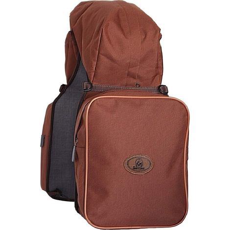 marrone - Bisaccia tripla posteriore in nylon robusto