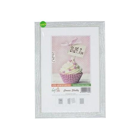 1 Pezzo Cornice Portafoto da Parete Shabby A4 21 x 29,7 cm Lupia 3 Colori