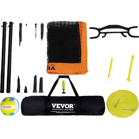 Système de filet de volley-ball, hauteur réglable, poteaux en aluminium durables, 1.75inch (1/2)