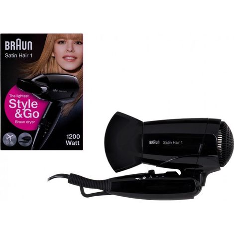 Braun Hairdryer Satin Hair 1 HD130 Travel black Schwarz (BRHD130E) (1/5)