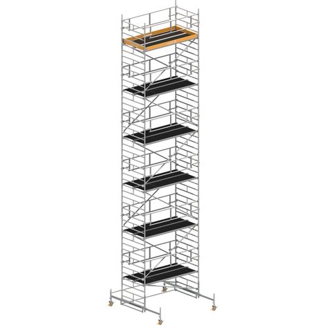 Layher Rollgerüst Uni Breit P2 Safety Plus mit Doppelgeländer 13,38m AH (1/3)