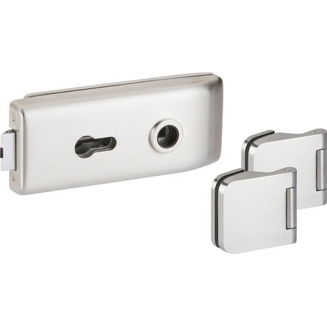 HERMAT Ganzglastürschloss-Set SIENA 6023/6315, Edelstahl