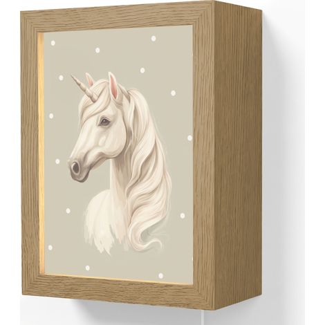 APPLIQUE MURALE Licorne - Blanc - Points 15x20 cm (1/5)