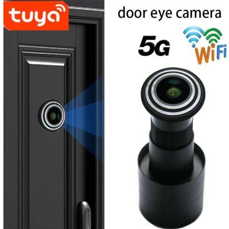 RHG Caméra judas de porte HD 1080PGrand angle 150°Construction aluminium et verreVision à distance via application Tuya (1/5)