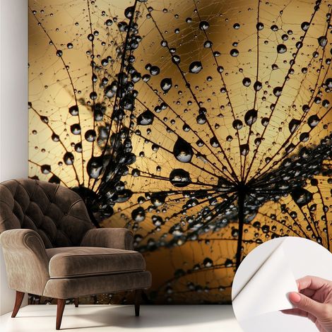 Selbstklebend Tapete modern - Wanddeko für Küche - Klebefolie Wand - luxus Look Zarte Tropfen 250x250 cm (1/5)
