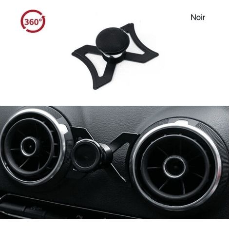Supporto per telefono da auto per Audi A3 S3 RS3 8V 2012-2016, supporto per telefono, supporto per bocchetta dell'aria, supporto GPS girevole a 360°, accessori per auto, nero (1/5)