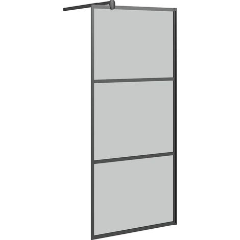 Maison Exclusive - Parete Doccia Walk in 90x195 cm in Vetro Scuro ESG Nero