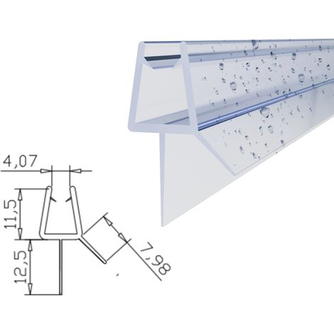 WITEN&NOCK Duschdichtung Wasserabweiser Ersatzdichtung gerade unten für 5/6 mm Glasstärke Länge 50 cm (1/5)