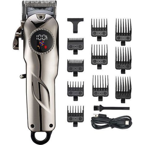 1 tondeuse cheveux homme professionnelle, 7200 tr/min, sans fil rechargeable avec écran LED, pour coupe précise à domicile ou en déplacement