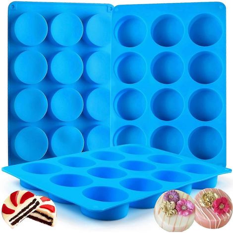 Ensemble de moules en silicone pour la confection de biscuits, bonbons, chocolats, mini-gâteaux et gelées - Ensemble de 3 pièces, matériau de qualité alimentaire, démoulage facile. (1/4)