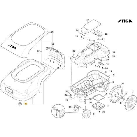 Cuffia in gomma robot rasaerba modelli A1000 ORIGINALE STIGA 322122001/1