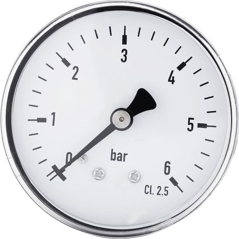 Manómetro TS-60 de Metal, 0-6 bar, Conexión 1/4" NPT – Ideal para Sistemas de Aire, Agua y Aceite en Taller (1/4)