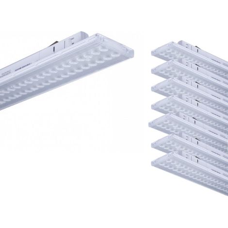 Spot Linéaire LED sur Rail Triphasé 150cm Blanc - Puissance Ajustable CCT - 3000K/4000K/6000K (Pack de 8) - SILUMEN (1/5)