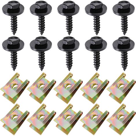 10 Pcs Under Body Protection Screws and Clips Kits Body Fixing Screws for Mudguard Wheel Arches Mudflaps Automobile Fixing Clip (1/5)
