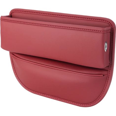 (Rouge - 1 pièce) 1 paire de boîtes de rangement en cuir pour voiture, pochettes multifonctions pour siège conducteur, accessoires de rangement intérieurs auto (1/5)