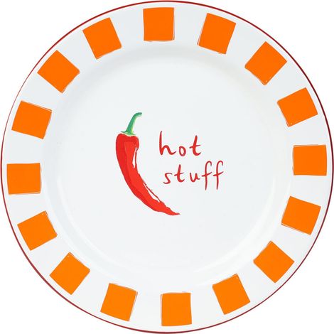 Assiette Émaillée Faite Main 20cm Design Piment, Incassable (1/2)