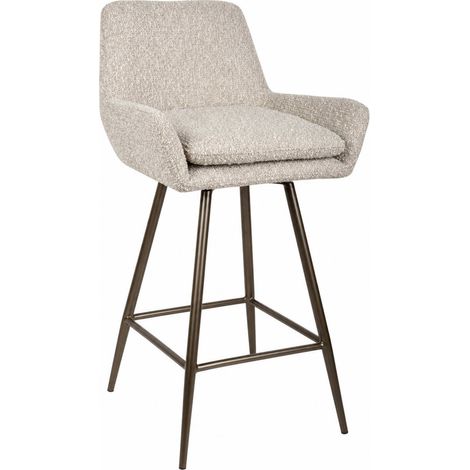 Tabouret de comptoir pivotant texturé - naturel et bronze (1/5)