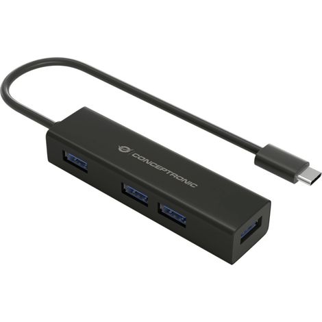 Conceptronic HUBBIES07B hub di interfaccia USB 3.2 Gen 1 (3.1 Gen 1) Type-C 5000 Mbit/s Nero (1/3)