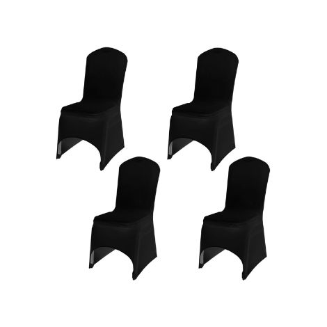 Lot de 4 housses de chaise élastiques blanches pour mariage, décoration événementielle et banquet