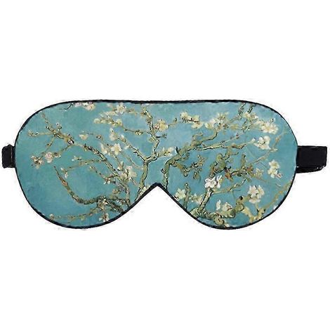 Cache-œil double couche à motif floral vert, cache-œil créatif en soie, bandeau pour les yeux (1/5)