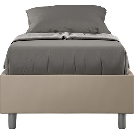 Letto Singolo Sommier 80x190 cm Senza Rete Azelia Tortora (1/5)