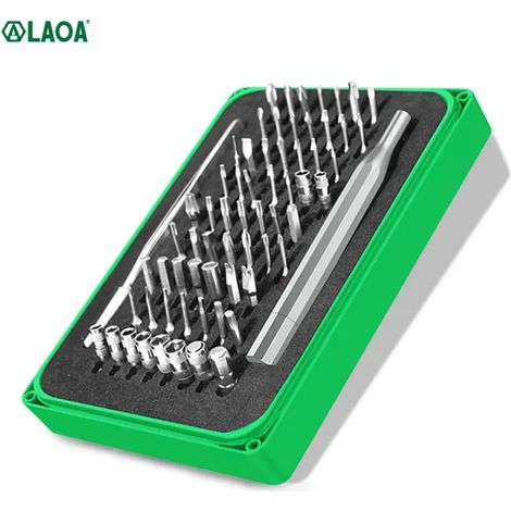 LAOA – jeu de tournevis de précision 66 en 1, Outillage à main, avec Kit électronique multifonctionnel 64 bits, pour Demontage Réparation de Informatique Pc Portable, téléphones portables, Macbook (1/5)