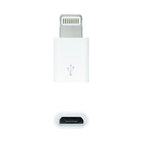NANOCABLE 10.10.4100 - Adaptateur Lightning vers Micro USB, Lightning/Mâle - Micro B/Femelle, Blanc (1/2)