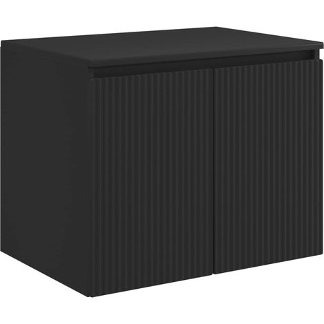 Mueble de baño montado en la pared Negro 62,5 x 44,5 x 50 cm vidaXL