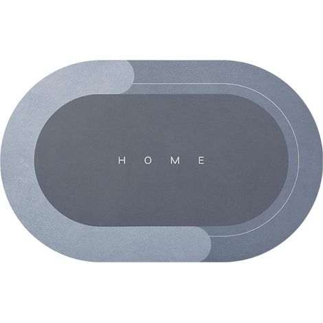Super Absorbent Floor Mat,Non-Slip Bathroom Mat,Super Absorbent Floor Mat Soft Mat Non-Slip Bathroom Mat Quick Dry Bath Mat,Soft And Comfortable(Blue Oval,50X80cm) (1/5)