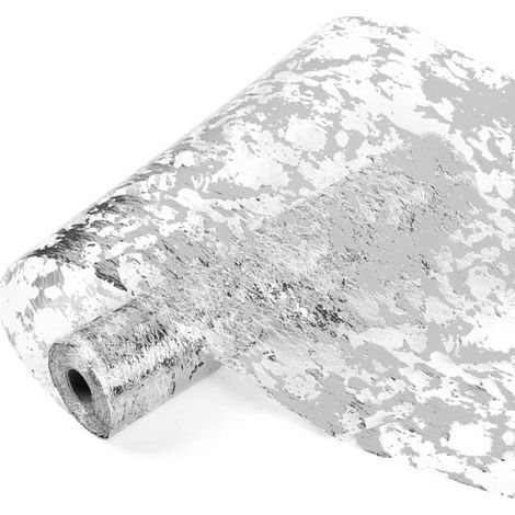 Chemin de table 28275 cm, chemin de table argenté avec feuille d'argent et d'or, nappe en polyester, chemin de table en rouleau en maille métallique brillante. (1/5)