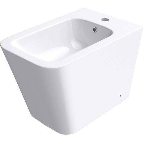 Mai & Mai Sanitari Bidet Sospeso 55x36x41cm, Sanitari Bagno in Ceramica Superficie Antisporco Düren112, un Foro per la Rubinetteria (1/5)