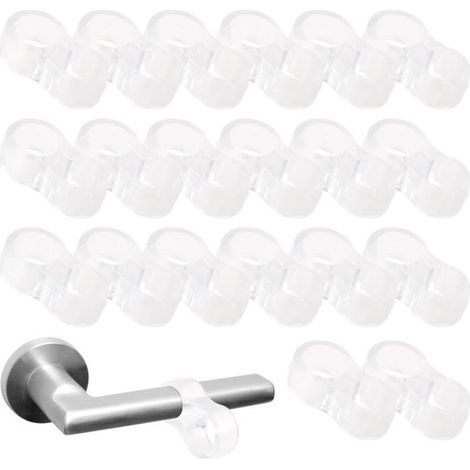 Butoir de Porte en PVC Transparent - Protection Poignée Porte - Lot de 20 - Anti-bruit - Facile à Installer (1/4)