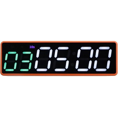Grande horloge LED numérique surdimensionnée Mini minuterie d'entraînement de gymnastique Portable, minuterie d'intervalle, rechargeable, horloge numérique LED, compte à rebours/haut, affichage Ultra- (1/5)