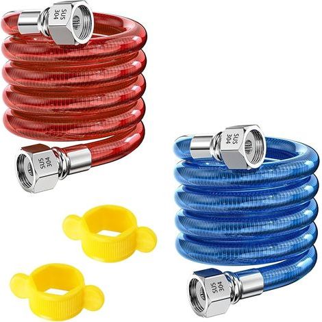 2 Pièces Tuyaux D'entrée Flexibles en Acier Inoxydable 304, G1/2" Connecteurs de tuyau pour Chauffe-Eau Eau Chaude et Froide, 40CM (1/5)