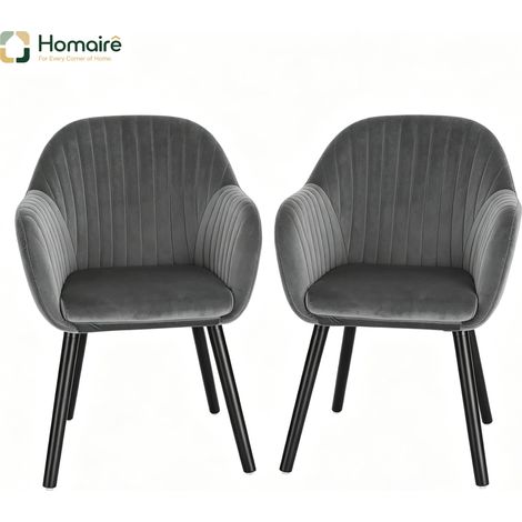 Fauteuil en métal noir avec accoudoirs 42 x 50 x 81 cm HOMAIRE (1/5)